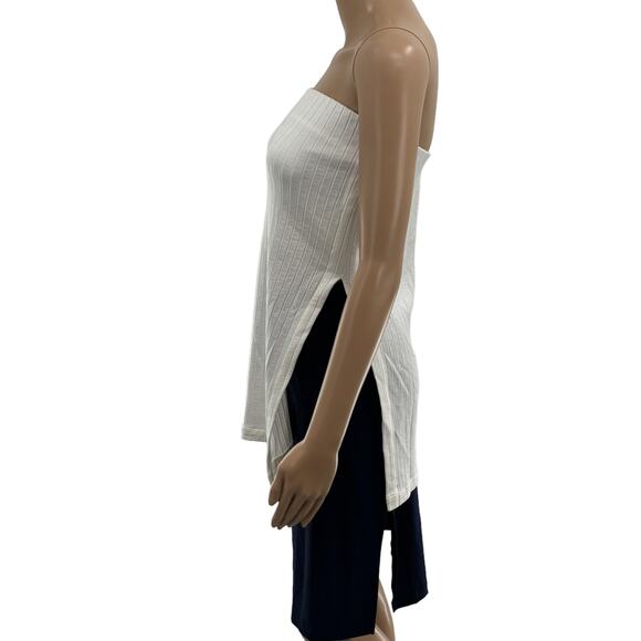 Esse Studios Ivory White Rib Strapless Tube Top - Picture 7 of 12